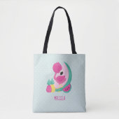 Rosa Flamingo mit Watermelon und Ananas Tasche (Vorderseite)