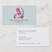 Rosa Flamingo mit Watermelon und Ananas Visitenkarte (Vorne/Hinten)