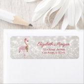 Rosa Flamingo mit Weihnachtsmannmütze, Glittery Bo (Insitu)