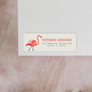 Rosa Flamingo   Moderne Typografie Rücksendeadress