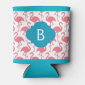 Rosa Flamingo Monogram Can Dosenkühler (Vorderseite)