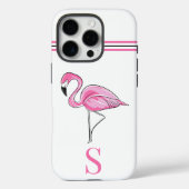 Rosa Flamingo Monogram Case-Mate iPhone Hülle (Rückseite)