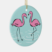 Rosa Flamingo-Monogramm Keramikornament (Rechts)