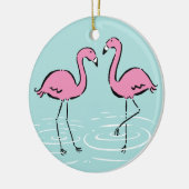 Rosa Flamingo-Monogramm Keramikornament (Links)