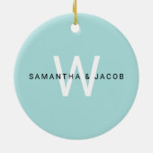 Rosa Flamingo-Monogramm Keramikornament (Hinten)