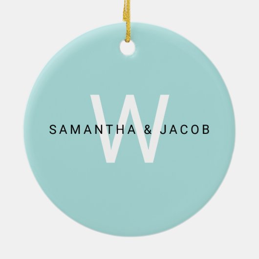 Rosa Flamingo-Monogramm Keramikornament (Hinten)