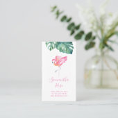 Rosa Flamingo Monstera Palm Blätter Visitenkarte (Stehend Vorderseite)