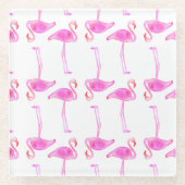 Rosa Flamingo-Muster 2 Glasuntersetzer (Vorderseite)