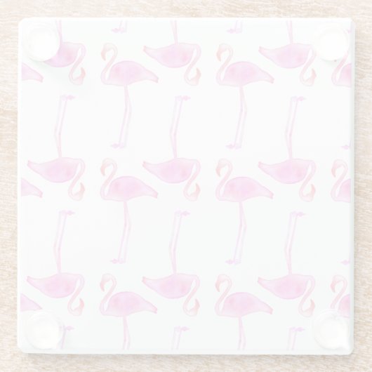 Rosa Flamingo-Muster 2 Glasuntersetzer (Rückseite)