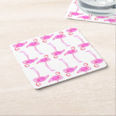 Rosa Flamingo-Muster 2 Rechteckiger Pappuntersetzer (angewinkelt)