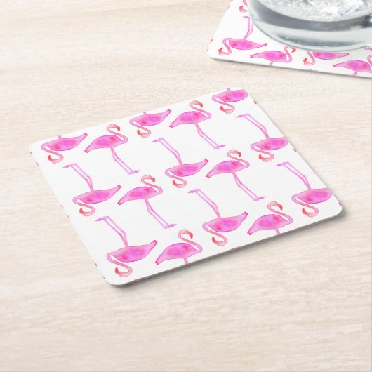 Rosa Flamingo-Muster 2 Rechteckiger Pappuntersetzer (angewinkelt)