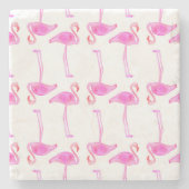Rosa Flamingo-Muster 2 Steinuntersetzer (Vorderseite)