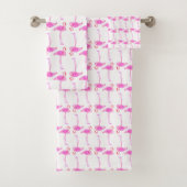 Rosa Flamingo-Muster Badhandtuch Set (Insitu)