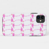 Rosa Flamingo-Muster Case-Mate iPhone Hülle (Rückseite (Horizontal))