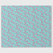 Rosa Flamingo-Muster Geschenkpapier (Flach)