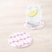 Rosa Flamingo-Muster Getränkeuntersetzer (Seite)