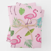 Rosa Flamingo-Muster mit tropischen Blätter (Beispiel)