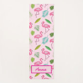Rosa Flamingo-Muster mit tropischen Blättern indiv Yogamatte (Vorderseite)