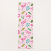 Rosa Flamingo-Muster mit tropischen Blättern indiv Yogamatte (Rückseite)