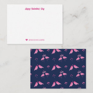 Rosa Flamingo-Muster Moderne Chic Valentinstag Mitteilungskarte