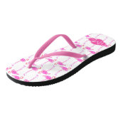 Rosa Flamingo-Muster | Monogramm Badesandalen (Schrägansicht)