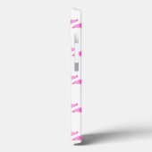 Rosa Flamingo-Muster | Monogramm Case-Mate iPhone Hülle (Rückseite / Links)