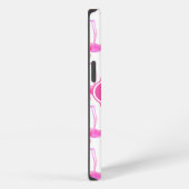 Rosa Flamingo-Muster | Monogramm iPhone Hülle (Rechte Seite)