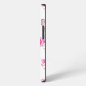 Rosa Flamingo-Muster | Monogramm iPhone Hülle (Linke Seite)