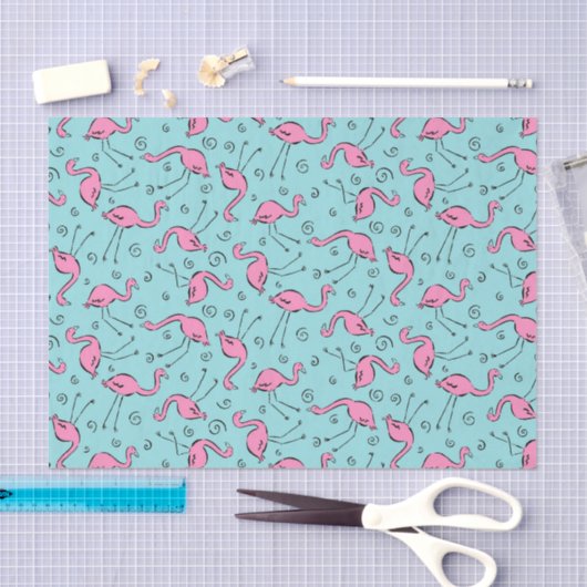 Rosa Flamingo-Muster Seidenpapier (Handwerk)