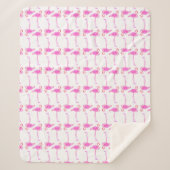 Rosa Flamingo-Muster Sherpadecke (Vorderseite)