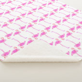 Rosa Flamingo-Muster Sherpadecke (3/4)