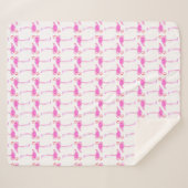 Rosa Flamingo-Muster Sherpadecke (Vorderseite (Horizontal))