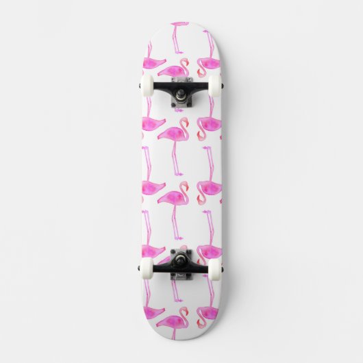 Rosa Flamingo-Muster Skateboard (Vorderseite)