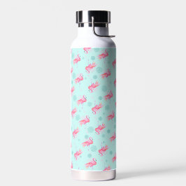 Rosa Flamingo Muster Türkis Trinkflasche