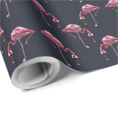Rosa Flamingo-Muster-Weintrinker Geschenkpapier (Rolleneckpunkt)