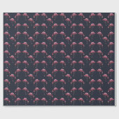 Rosa Flamingo-Muster-Weintrinker Geschenkpapier (Flach)