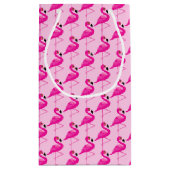 Rosa Flamingo, Muster wiederholen rosa Geschenktüt Kleine Geschenktüte (Rückseite)