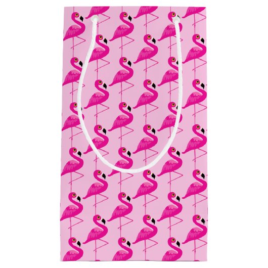 Rosa Flamingo, Muster wiederholen rosa Geschenktüt Kleine Geschenktüte (Vorderseite)