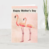 Rosa Flamingo-Muttertagskarte Karte (Vorderseite)