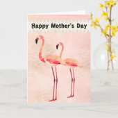Rosa Flamingo-Muttertagskarte Karte (Gelbe Blume)