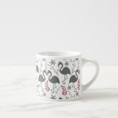 Rosa Flamingo nahtlose Muster Blume, Blätter Espressotasse (Rechts)