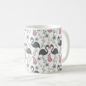 Rosa Flamingo nahtlose Muster Blume, Blätter Kaffeetasse (VorderseiteRechts)