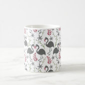 Rosa Flamingo nahtlose Muster Blume, Blätter Kaffeetasse (Mittel)