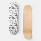 Rosa Flamingo nahtlose Muster Blume, Blätter Skateboard (Vorderseite)