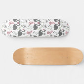 Rosa Flamingo nahtlose Muster Blume, Blätter Skateboard (Horizontal)