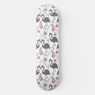 Rosa Flamingo nahtlose Muster Blume, Blätter Skateboard