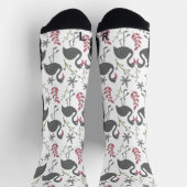 Rosa Flamingo nahtlose Muster Blume, Blätter wra Socken (Oben)