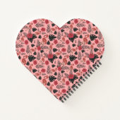 Rosa Flamingo nahtlose Muster Blume und Blätter Notizblock (Rückseite)