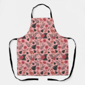 Rosa Flamingo nahtlose Muster Blume und Blätter Schürze (Vorderseite)