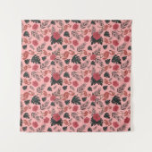 Rosa Flamingo nahtlose Muster Blume und Blätter Wandteppich (Vorderseite (Horizontal))